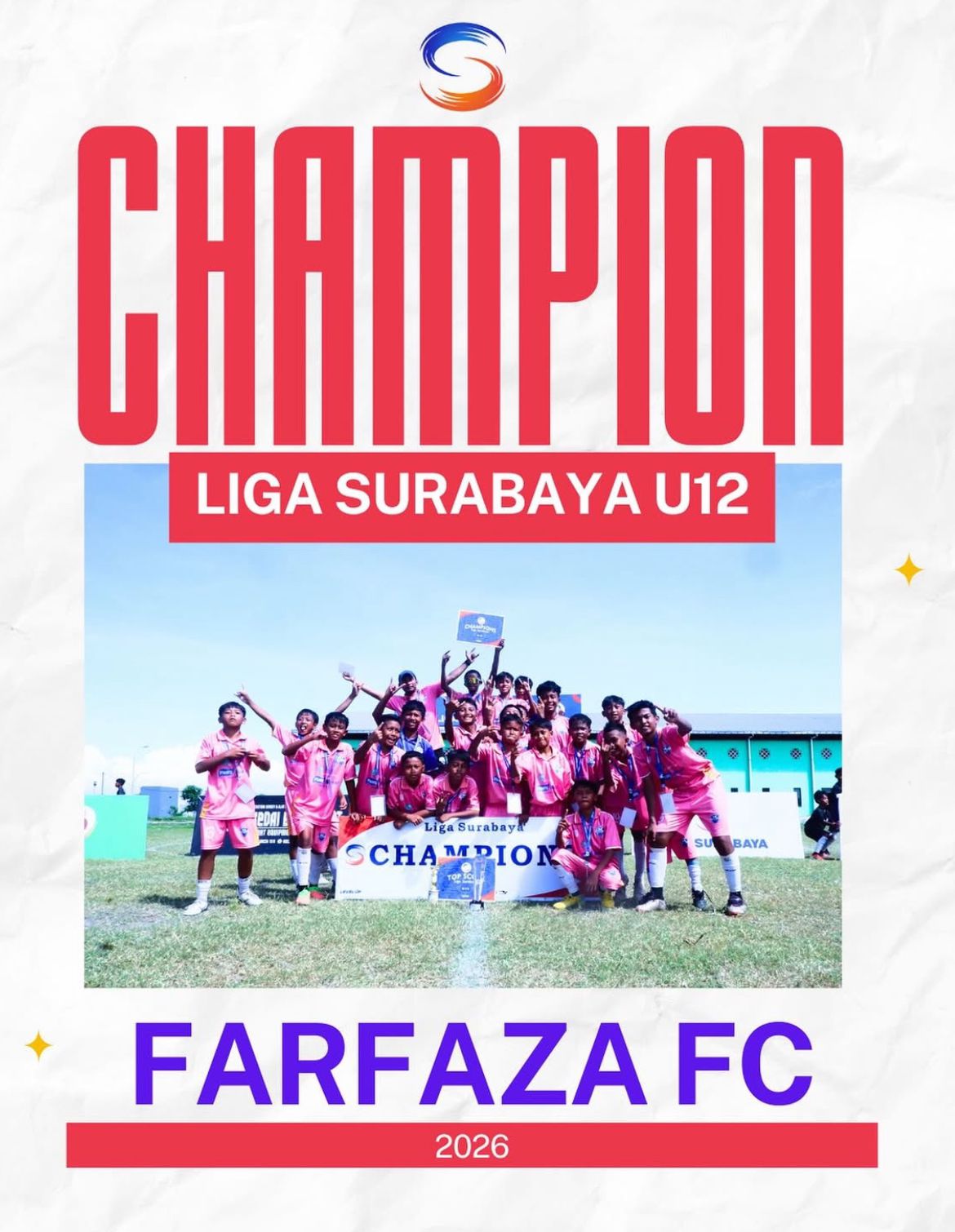 SSB Farfaza Juara 1 Champion Liga Surabaya U-12, Taklukkan Lawan di Lapangan Pabean